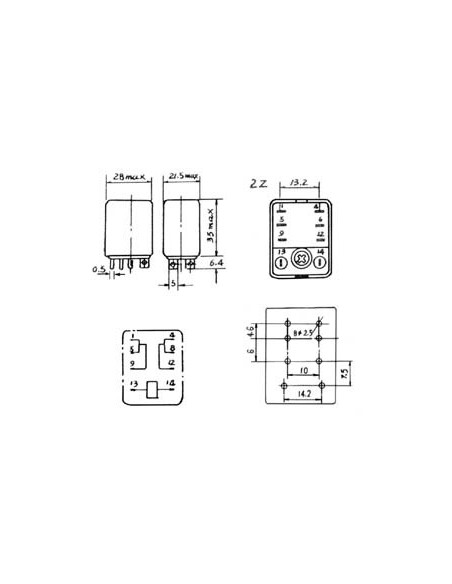 KRACHTIG RELAIS 10A/24VDC-220VAC 2 x WISSEL 12Vdc