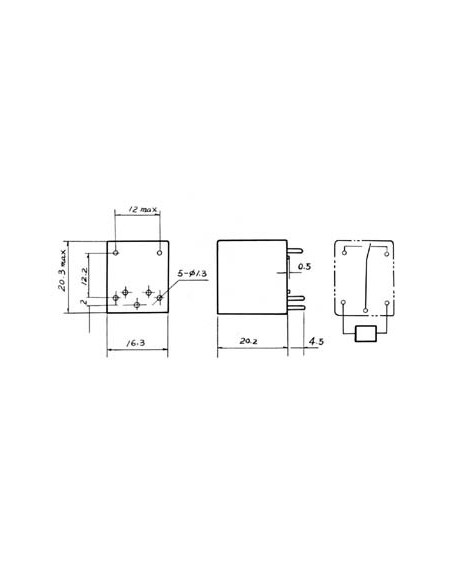 MINIATURE RELAY 15A/28VDC-125VAC 7A/220VAC 1 x INVERTER 6Vdc
