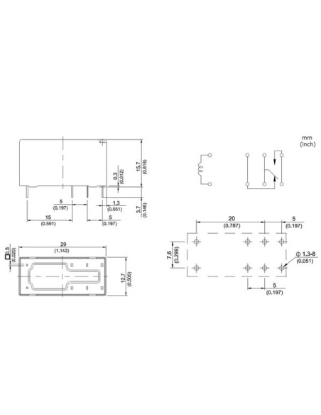 RELAIS DE PUISSANCE 17A 12VCC BOBINE 1C - COURANT D'APPEL 110A