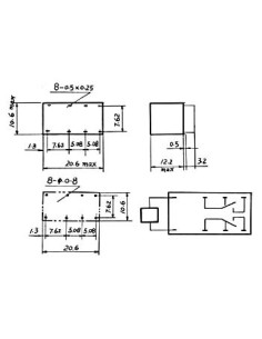 DIL RELAIS 1A/30VCC-125VCA 2 x WISSEL 6Vdc 2