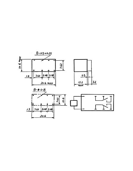DIL-RELAIS 1A/30VDC-125VAC 2 x Wechsler 6Vdc
