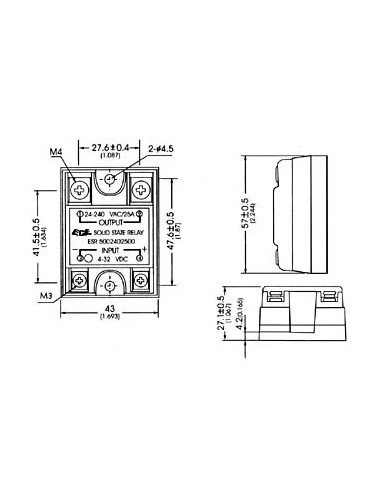 SOLID-STATE-LEISTUNGSRELAIS 25A / 240V 1 x Ein