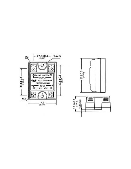 SOLID-STATE-LEISTUNGSRELAIS 25A / 240V 1 x Ein