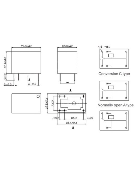 DIL RELAIS 3A/150VCA 1 x REPOS-TRAVAIL 24Vcc