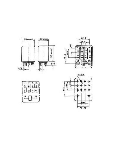 KRACHTIG RELAIS 3A/28VDC-220VAC 4 x WISSEL 12Vdc