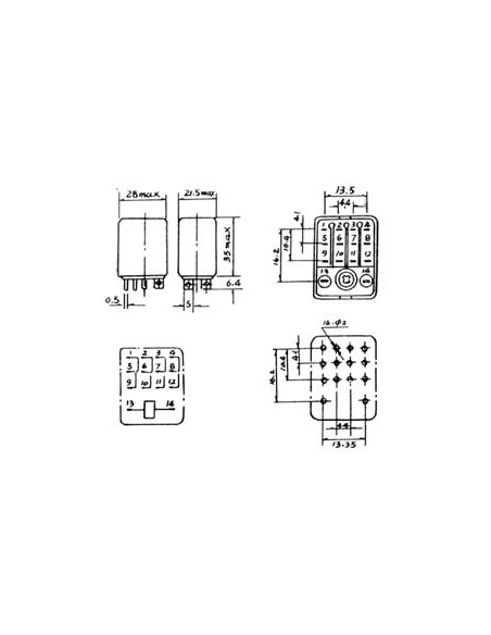 KRACHTIG RELAIS 3A/28VDC-220VAC 4 x WISSEL 12Vdc
