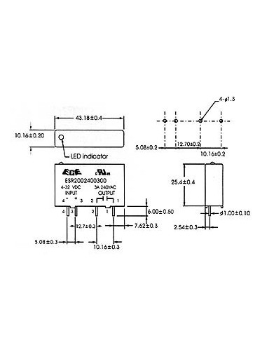 SOLID-STATE-LEISTUNGSRELAIS 3A / 240V 1 x Ein