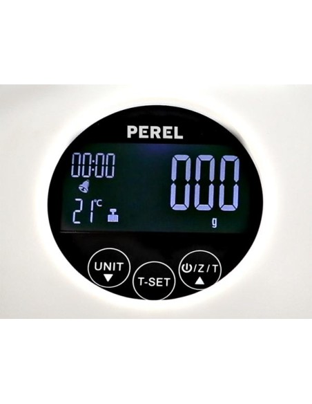 DIGITAL KITCHEN SCALE - 5 kg / 1 g - WITH TEMPERATURE / CLOCK / ALARM / TIMER