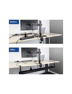 Under desk extendable cable management tray with clamp mount 2