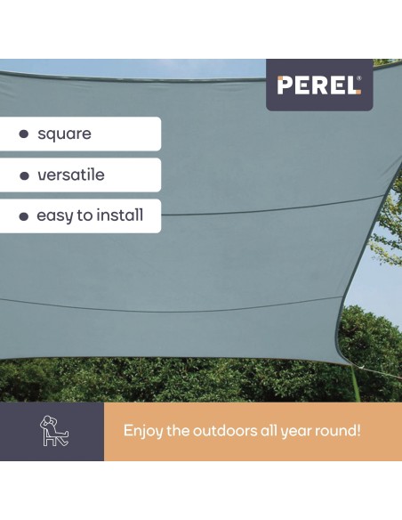 SHADE SAIL - SQUARE - 3.6 x 3.6 m - COLOUR: LIGHT SLATE GREY