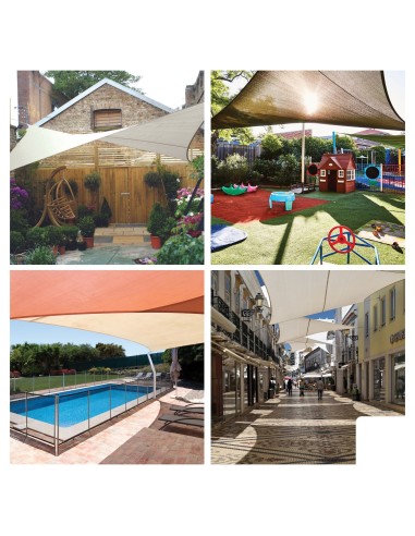 VOILE SOLAIRE - CARRÉ - 3.6 x 3.6 m - COULEUR :...