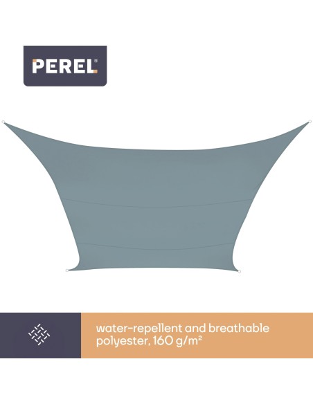 SHADE SAIL - SQUARE - 3.6 x 3.6 m - COLOUR: LIGHT SLATE GREY