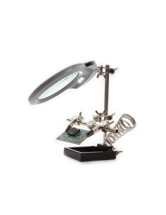 DERDE HAND MET VERGROOTGLAS, LEDLAMP EN SOLDEERBOUTHOUDER 2