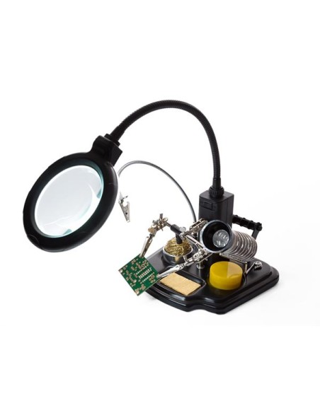 TROISIÈME MAIN AVEC LOUPE ET OUTILS DE SOUDAGE