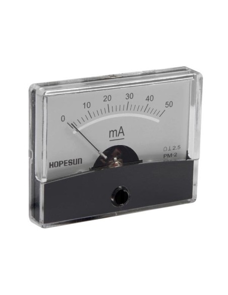 AMPÈREMÈTRE ANALOGIQUE DE TABLEAU 50mA CC / 60 x 47mm