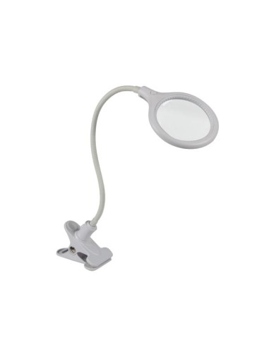 LÁMPARA LED CON LUPA Y CLIP DE FIJACIÓN - 5 DIOPTRÍAS - 6 W - 30 LEDs - COLOR BLANCO