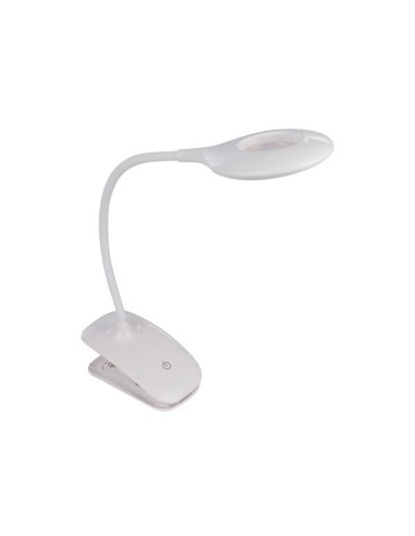 RECHARGEABLE LED TABLE LAMP WITH CLIP - DIMMABLE - 20 LEDs - WHITE