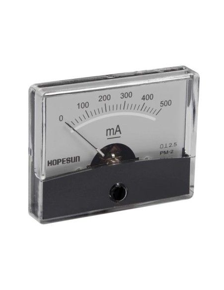 AMPEREMETRE ANALOGIQUE DE TABLEAU 500mA CC / 60 x 47mm