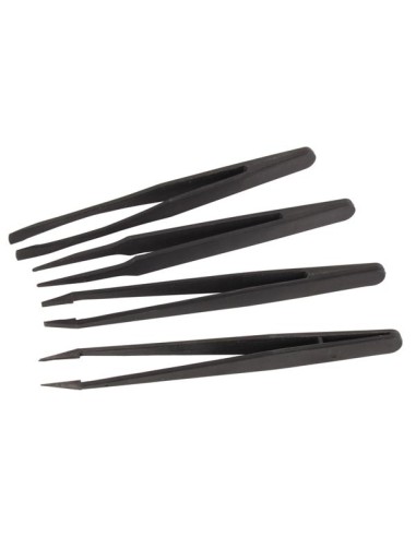 SET OF 4 NON-CONDUCTIVE TWEEZERS