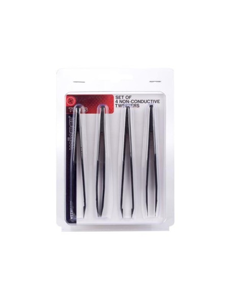 SET OF 4 NON-CONDUCTIVE TWEEZERS