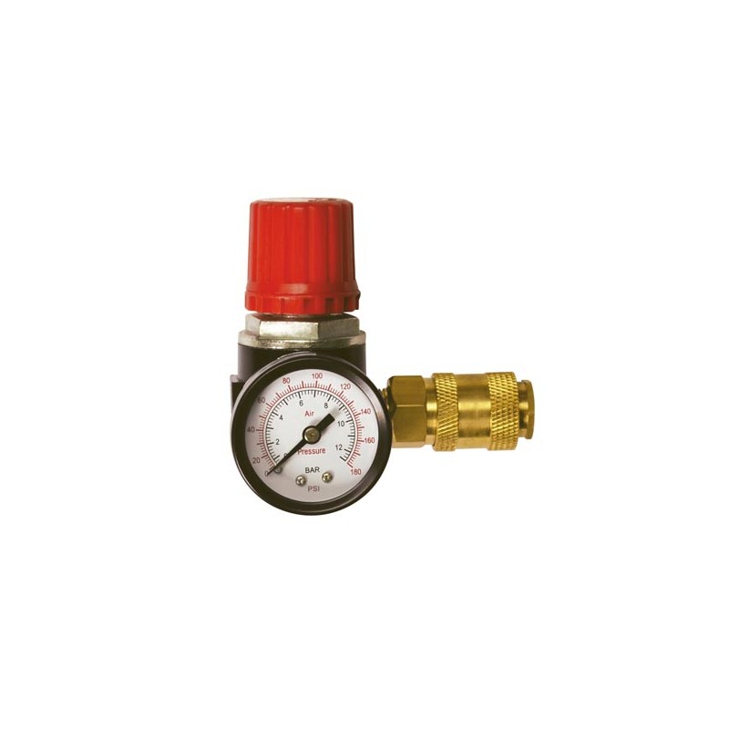 Pressure Reducer with Manometer and Air Tap - 1/4" M