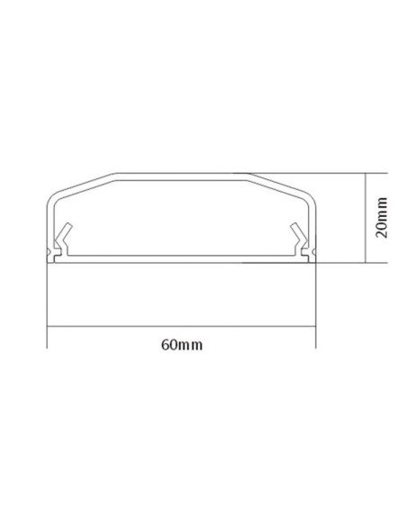 GOULOTTE PASSE-CÂBLES DROITE - PVC - 60 x 250 mm - BLANC