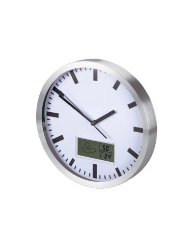 HORLOGE MURALE  EN ALUMINIUM AVEC ÉCRAN LCD ET...