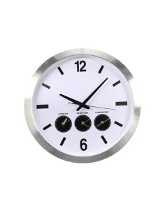 ALUMINIUM WALL CLOCK WITH THREE COUNTRY TIMES - Ø 45.5 cm