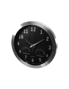 ALUMINIUM-WANDUHR MIT THERMOMETER & HYGROMETER - Ø 35.5 cm 2