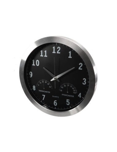 HORLOGE MURALE  EN ALUMINIUM AVEC THERMOMÈTRE &...