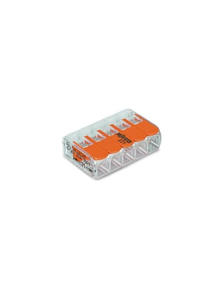 MINI BORNE DE CONNEXION À LEVIER 5 x 0.2 - 4 mm² POUR TOUT TYPE DE CÂBLE