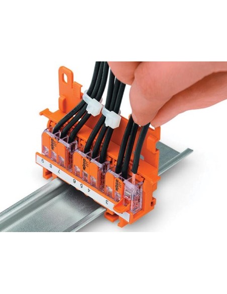 MOUNTING CARRIER - 221 SERIES - 4 mm² - FOR DIN-35 RAIL MOUNTING/SCREW MOUNTING - ORANGE