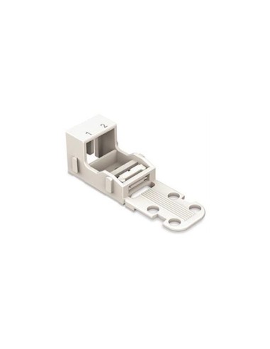 ADAPTADOR DE MONTAJE - PARA CLEMAS DE 2 CONDUCTORES - SERIE 221 - 4 mm² - MONTAJE CON TORNILLOS - COLOR BLANCO