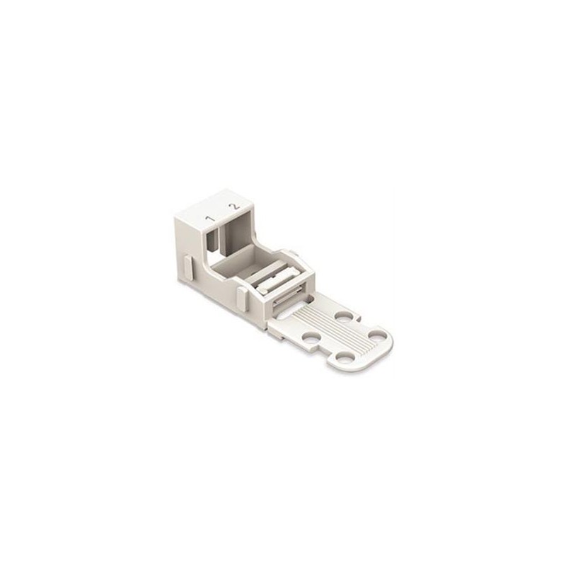 MOUNTING CARRIER - FOR 2-CONDUCTOR TERMINAL BLOCKS - 221 SERIES - 4 mm² - FOR SCREW MOUNTING - WHITE