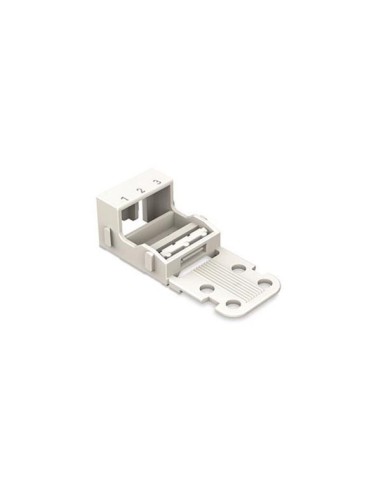 MOUNTING CARRIER - FOR 3-CONDUCTOR TERMINAL BLOCKS - 221 SERIES - 4 mm² - FOR SCREW MOUNTING - WHITE