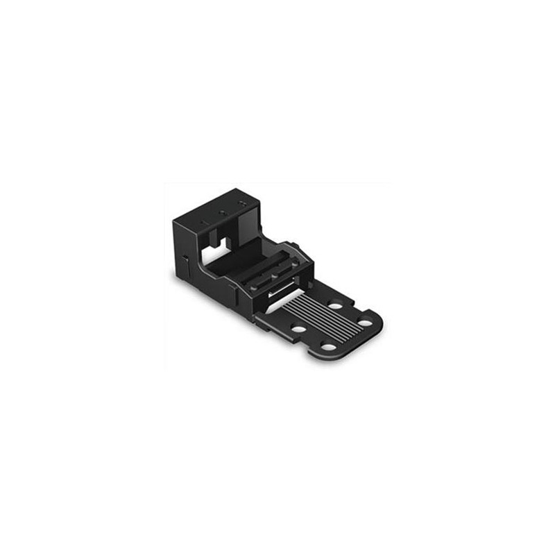 MOUNTING CARRIER - FOR 3-CONDUCTOR TERMINAL BLOCKS - 221 SERIES - 4 mm² - FOR SCREW MOUNTING - BLACK