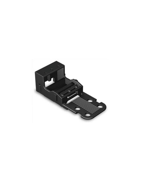 MOUNTING CARRIER - FOR 3-CONDUCTOR TERMINAL BLOCKS - 221 SERIES - 4 mm² - FOR SCREW MOUNTING - BLACK