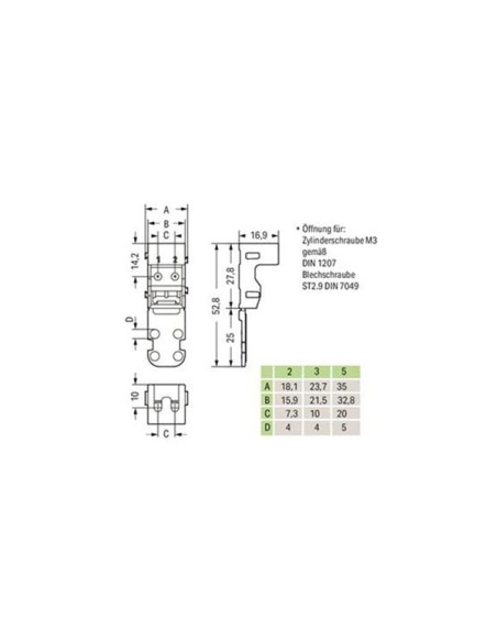 BEFESTIGUNGSADAPTER - FÜR 3-LEITER-KLEMMEN - SERIE 221 - 4 mm² - FÜR SCHRAUBBEFESTIGUNG - SCHWARZ