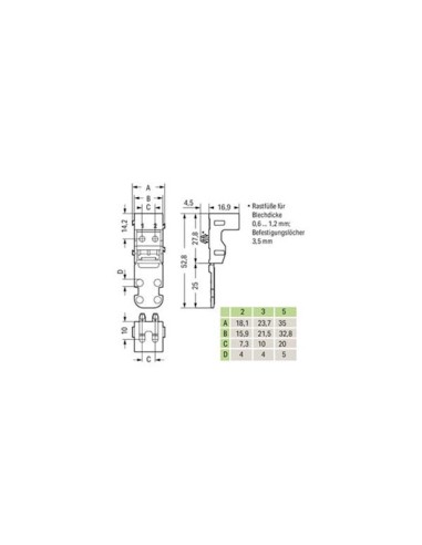 MOUNTING CARRIER - FOR 2-CONDUCTOR TERMINAL...