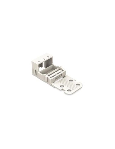 ADAPTADOR DE MONTAJE - PARA BLOQUES DE TERMINALES DE 3 CONDUCTORES - SERIE 221 - 4 mm² - CON PIE ENCAJABLE PARA MONTAJE HORIZONT