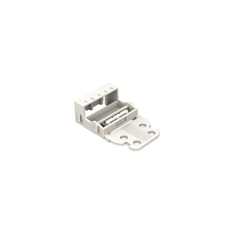 MOUNTING CARRIER - FOR 5-CONDUCTOR TERMINAL BLOCKS - 221 SERIES - 4 mm² - WITH SNAP-IN MOUNTING FOOT FOR HORIZONTAL MOUNTING - W