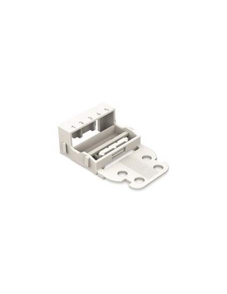 ADAPTATEUR DE FIXATION - POUR BORNES À 5 CONDUCTEURS - SÉRIE 221 - 4 mm² - AVEC PIED DE FIXATION À ENCLIQUETER POUR MONTAGE HORI
