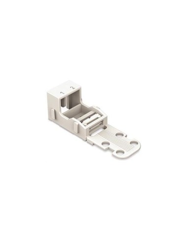 MOUNTING CARRIER - FOR 2-CONDUCTOR TERMINAL BLOCKS - 221 SERIES - 4 mm² - WITH SNAP-IN MOUNTING FOOT FOR VERTICAL MOUNTING - WHI