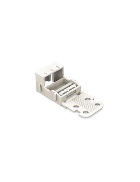 BEFESTIGUNGSADAPTER - FÜR 3-LEITER-VERBINDUNGSKLEMMEN - SERIE 221 - 4 mm² - MIT RASTFUß FÜR STEHENDE MONTAGE - WEIß