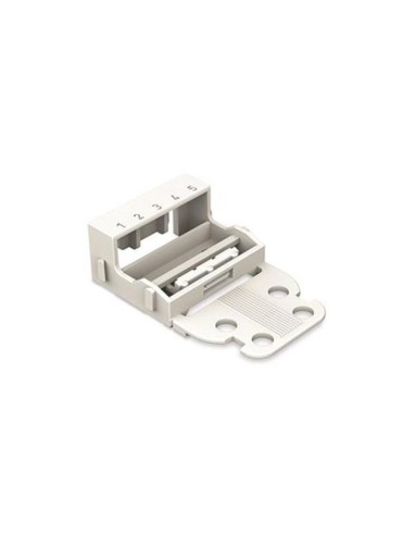 ADAPTADOR DE MONTAJE - PARA BLOQUES DE TERMINALES DE 5 CONDUCTORES - SERIE 221 - 4 mm² - CON PIE ENCAJABLE PARA MONTAJE VERTICAL