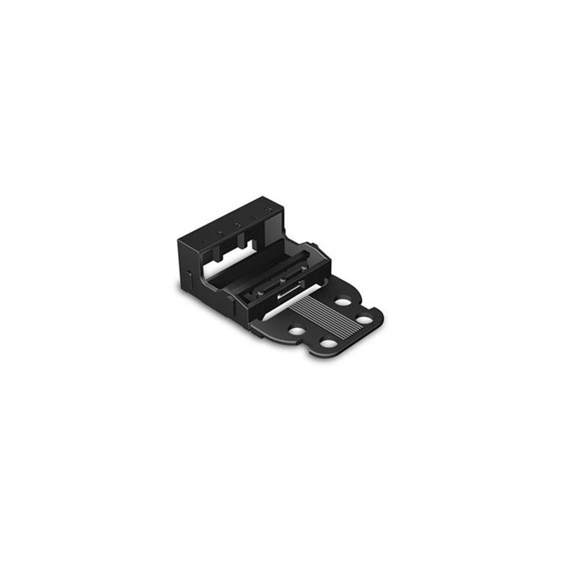 MOUNTING CARRIER - FOR 5-CONDUCTOR TERMINAL BLOCKS - 221 SERIES - 4 mm² - WITH SNAP-IN MOUNTING FOOT FOR VERTICAL MOUNTING - BLA