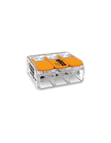 COMPACT SPLICING CONNECTOR - FOR ALL CONDUCTOR TYPES - max. 6 mm² - 3-CONDUCTOR - WITH LEVERS - TRANSPARENT HOUSING