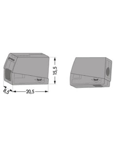 BORNE POUR LUMINAIRES, 2.5mm, 105°, GRIS 2