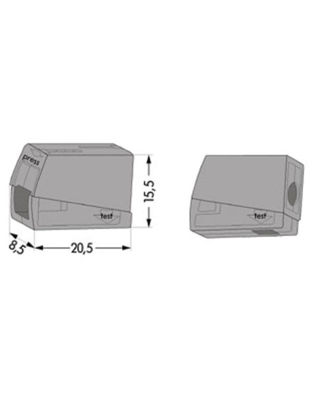 BORNE POUR LUMINAIRES, 2.5mm, 105°, GRIS