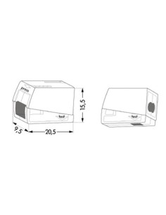 LIGHTING CONNECTOR, 2.5mm, 2 RIGID - 1 FLEXIBLE, 105°, WHITE 2